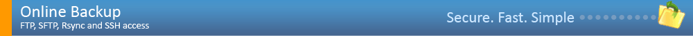 Remote FTP Backup Space with FTP, SFTP, Rsync and SSH access!