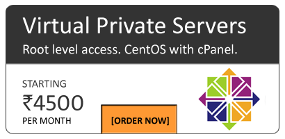 Virtual Private Servers with root level access running on CentOS with cPanel